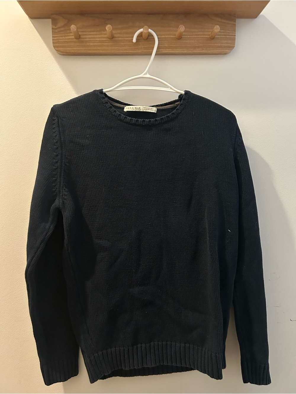 Zara Men Dark Navy Crewneck Sweater
